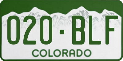 CO license plate 020BLF