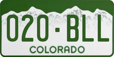 CO license plate 020BLL