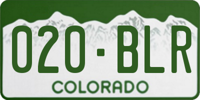 CO license plate 020BLR