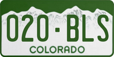 CO license plate 020BLS