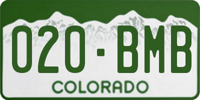 CO license plate 020BMB