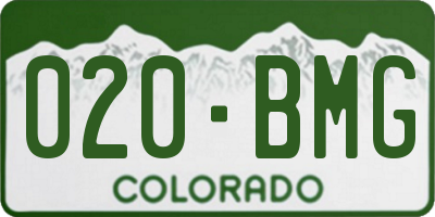 CO license plate 020BMG