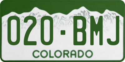 CO license plate 020BMJ