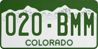 CO license plate 020BMM