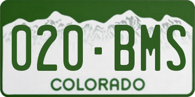 CO license plate 020BMS