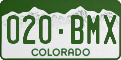 CO license plate 020BMX