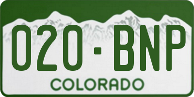 CO license plate 020BNP