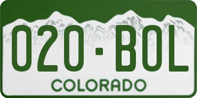 CO license plate 020BOL