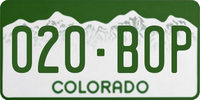 CO license plate 020BOP