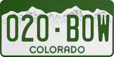 CO license plate 020BOW