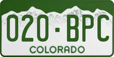 CO license plate 020BPC