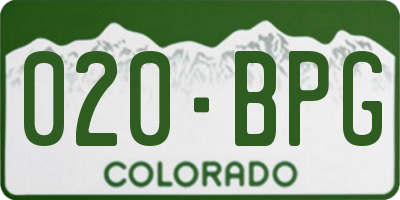 CO license plate 020BPG