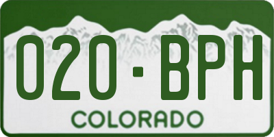 CO license plate 020BPH