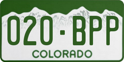 CO license plate 020BPP