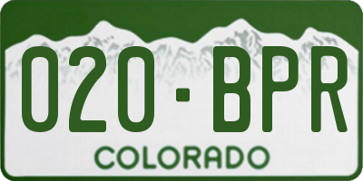 CO license plate 020BPR