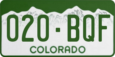 CO license plate 020BQF