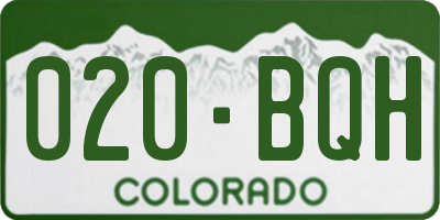 CO license plate 020BQH