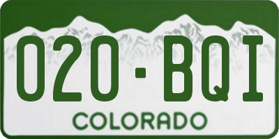 CO license plate 020BQI