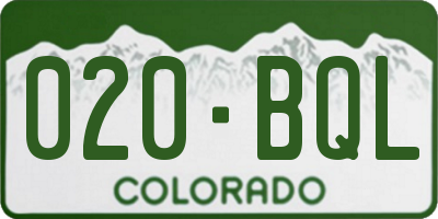 CO license plate 020BQL