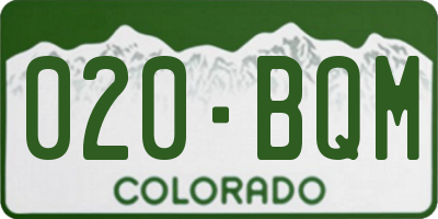 CO license plate 020BQM