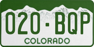 CO license plate 020BQP