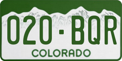 CO license plate 020BQR