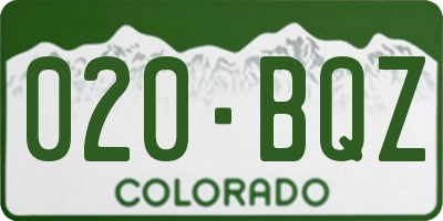 CO license plate 020BQZ