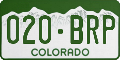 CO license plate 020BRP