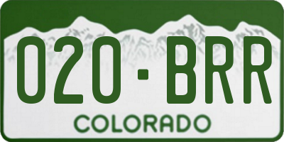 CO license plate 020BRR