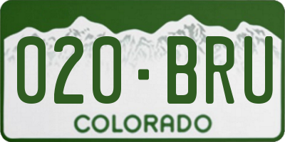 CO license plate 020BRU
