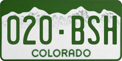 CO license plate 020BSH