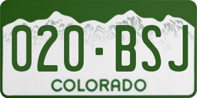 CO license plate 020BSJ