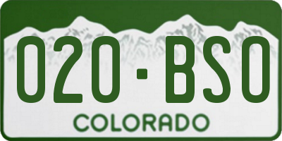CO license plate 020BSO