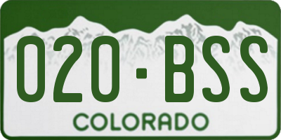 CO license plate 020BSS