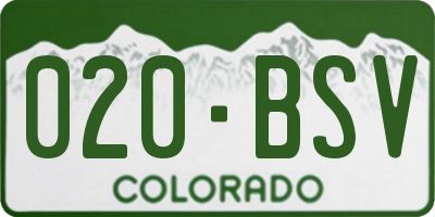 CO license plate 020BSV