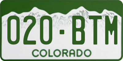 CO license plate 020BTM