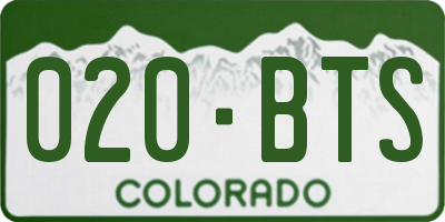 CO license plate 020BTS