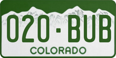 CO license plate 020BUB