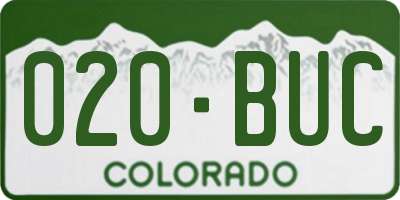 CO license plate 020BUC