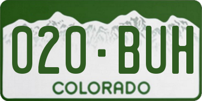 CO license plate 020BUH