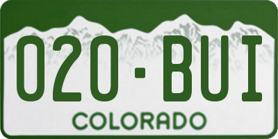 CO license plate 020BUI