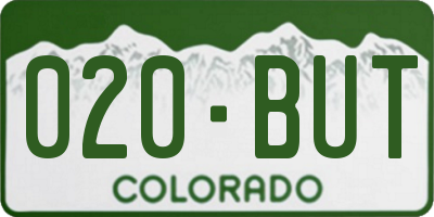 CO license plate 020BUT