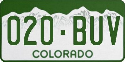 CO license plate 020BUV