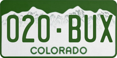 CO license plate 020BUX