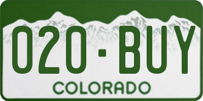 CO license plate 020BUY