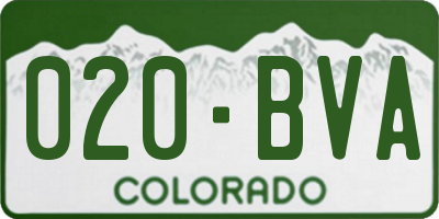 CO license plate 020BVA