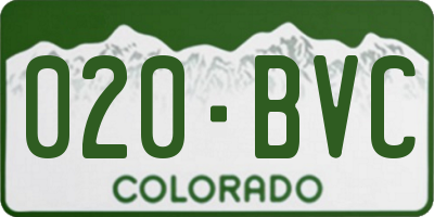 CO license plate 020BVC