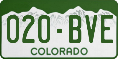 CO license plate 020BVE