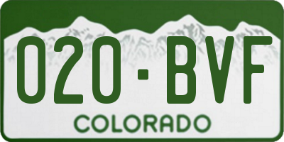 CO license plate 020BVF