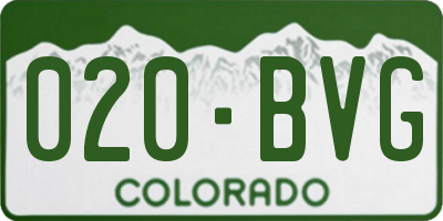 CO license plate 020BVG